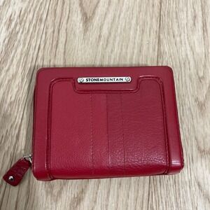 Stone Mountain Bifold Wallet Womens Red Leather Zip Around Compact